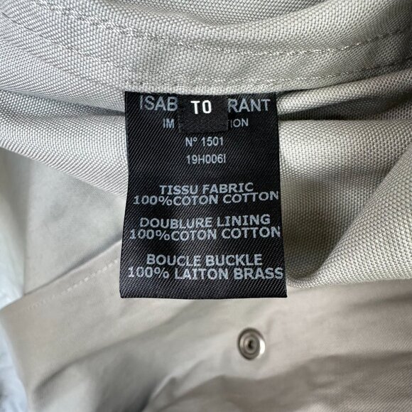 Isabel Marant Tatiana Belted Canvas Trench Coat With Vest Mushroom US 2-4 - Picture 11 of 17